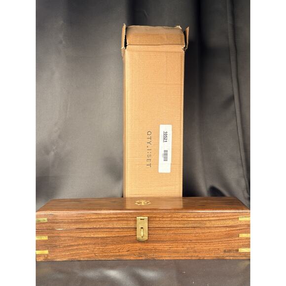 Captain’s Brass Anchor Cup & Saucer Set Nautical Gift in Wood Case Box - Picture 11 of 11